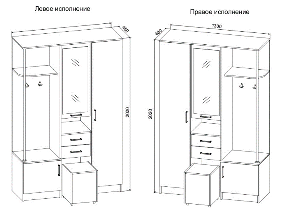Прихожая Дуся 1,3 м (Цемент)